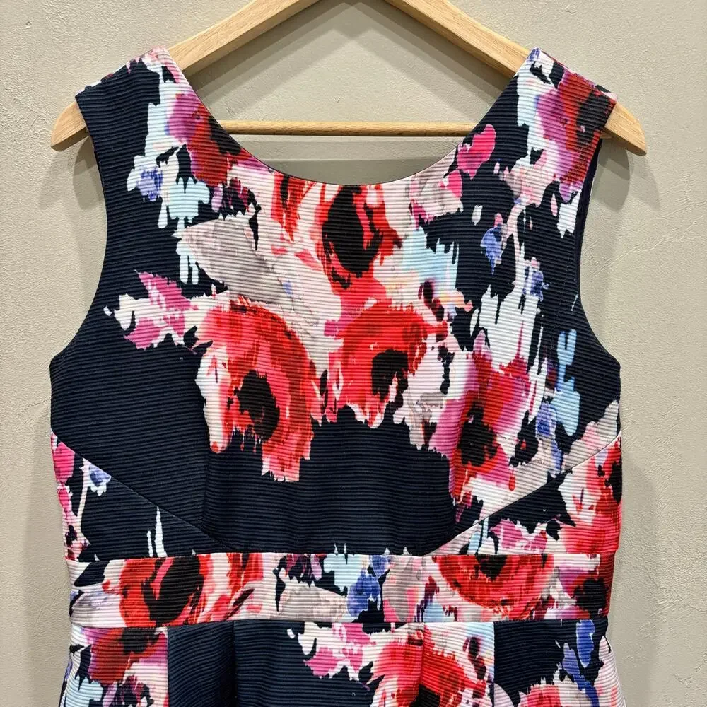 Kate Spade Hazy Floral Fit & Flare Open Back Dress Ink Multi - Size: 12